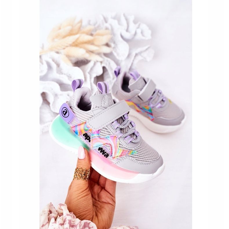 Apawwa Kinder Sportschuhe Sneakers Grau Jump Jump mehrfarbig 2