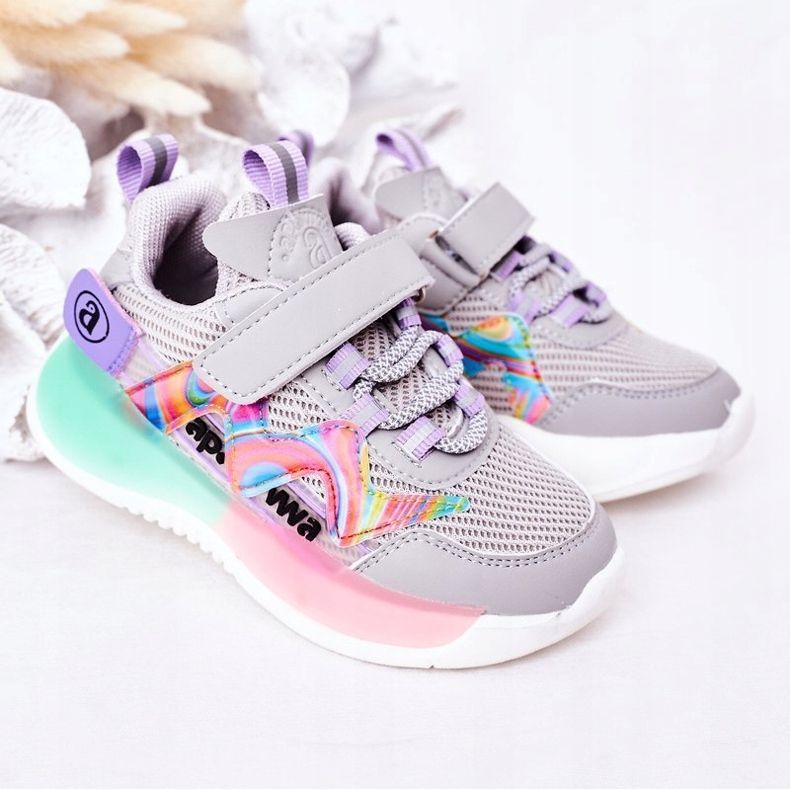 Apawwa Kinder Sportschuhe Sneakers Grau Jump Jump mehrfarbig 1