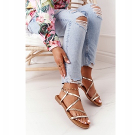 S.Barski Sandalen mit Zopf S. Bararski 152-1 Gold golden 1