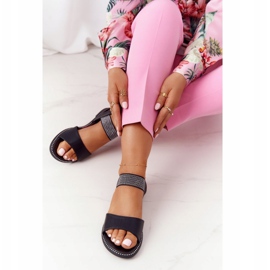 S.Barski Schwarze Sandalen mit geripptem S. Bararski 934-19 1