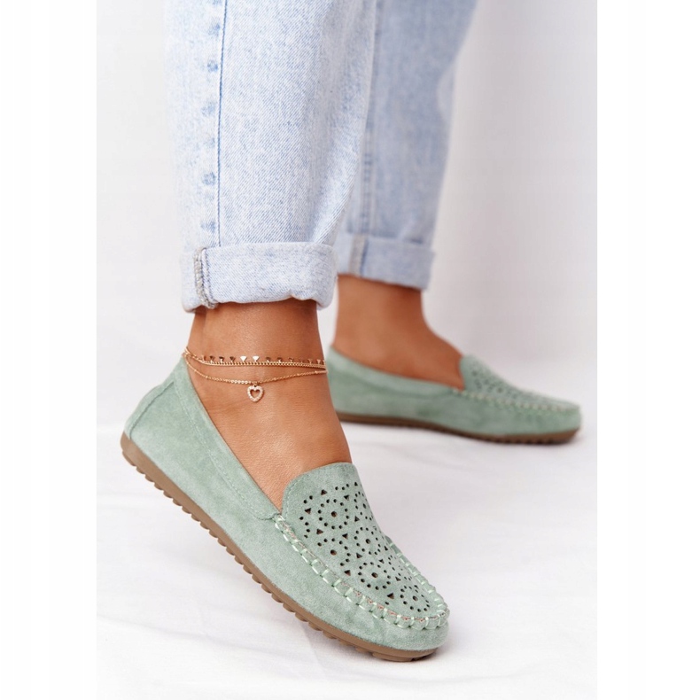Grüne Molly Wildleder-Loafer für Damen 2