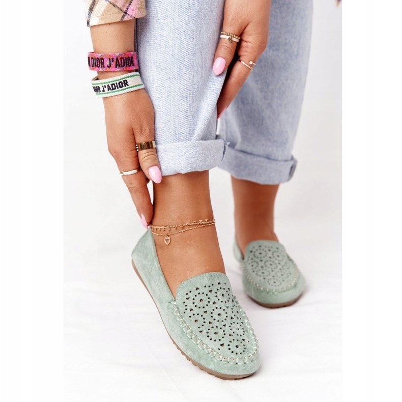 Grüne Molly Wildleder-Loafer für Damen 1