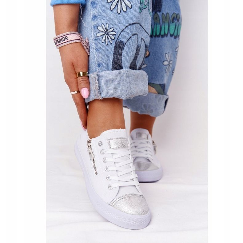Damen Sneaker Weiß-Silber Festival silber- 2