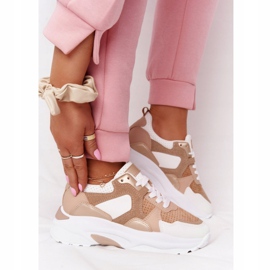 Sneakers für Damen Beige Yolo auf großer Sohle weiß 1