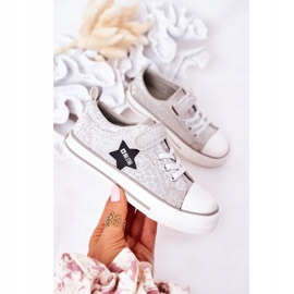 Kinder Sneaker mit Klettverschluss Big Star HH374025 Silber 1