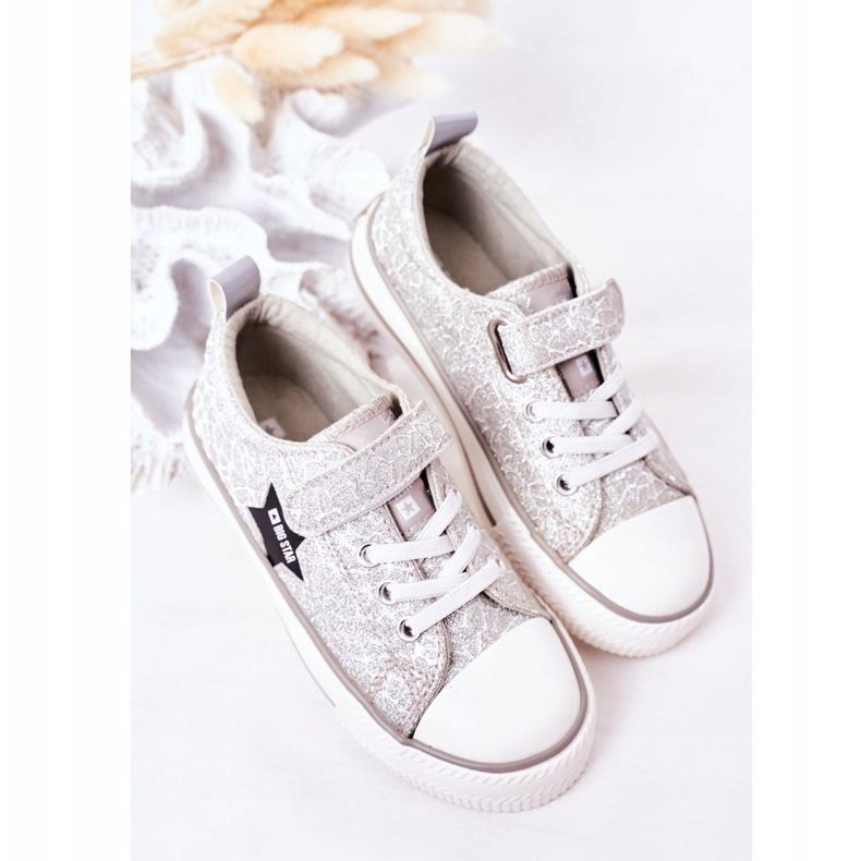 Kinder Sneaker mit Klettverschluss Big Star HH374025 Silber 2