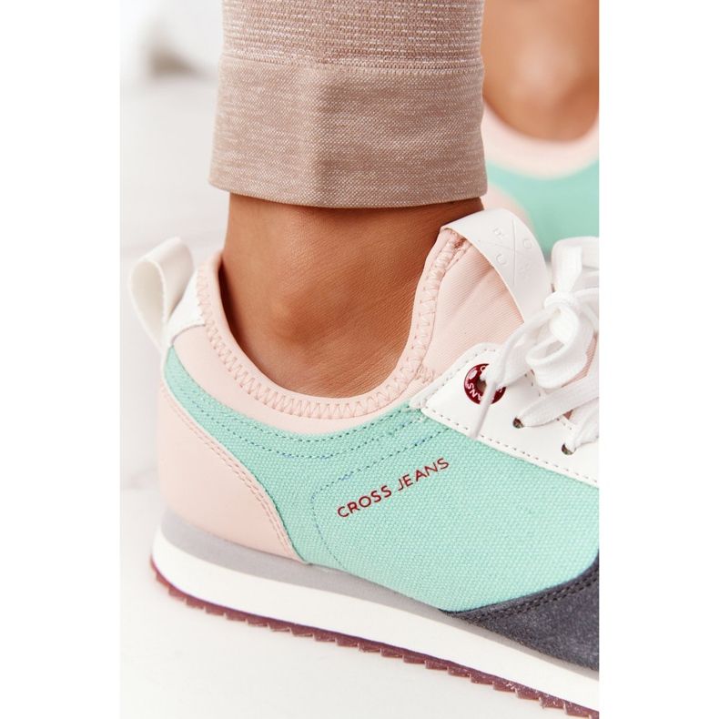 Sportschuhe Memory Foam Cross Jeans HH2R4049C Grün-Rosa 2