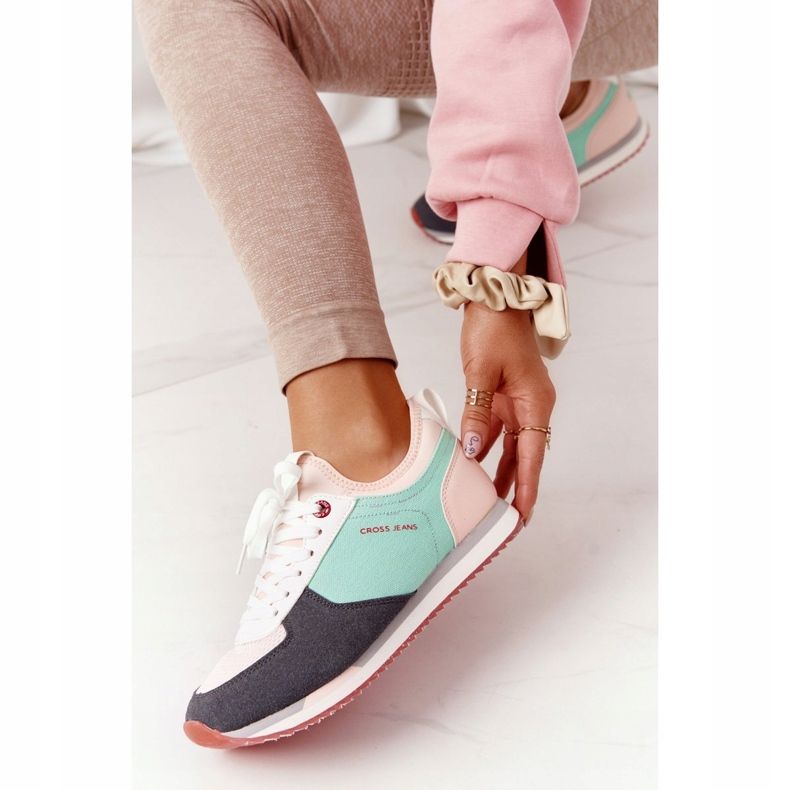 Sportschuhe Memory Foam Cross Jeans HH2R4049C Grün-Rosa 1