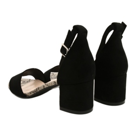 Sandalen auf niedrigem Pfosten Sergio Leone SK839 beige braun schwarz 5