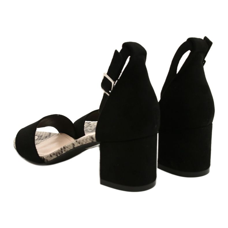 Sandalen auf niedrigem Pfosten Sergio Leone SK839 beige braun schwarz 5