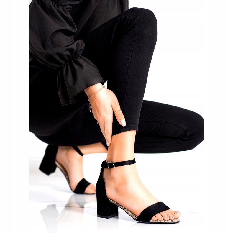 Sandalen auf niedrigem Pfosten Sergio Leone SK839 beige braun schwarz 1