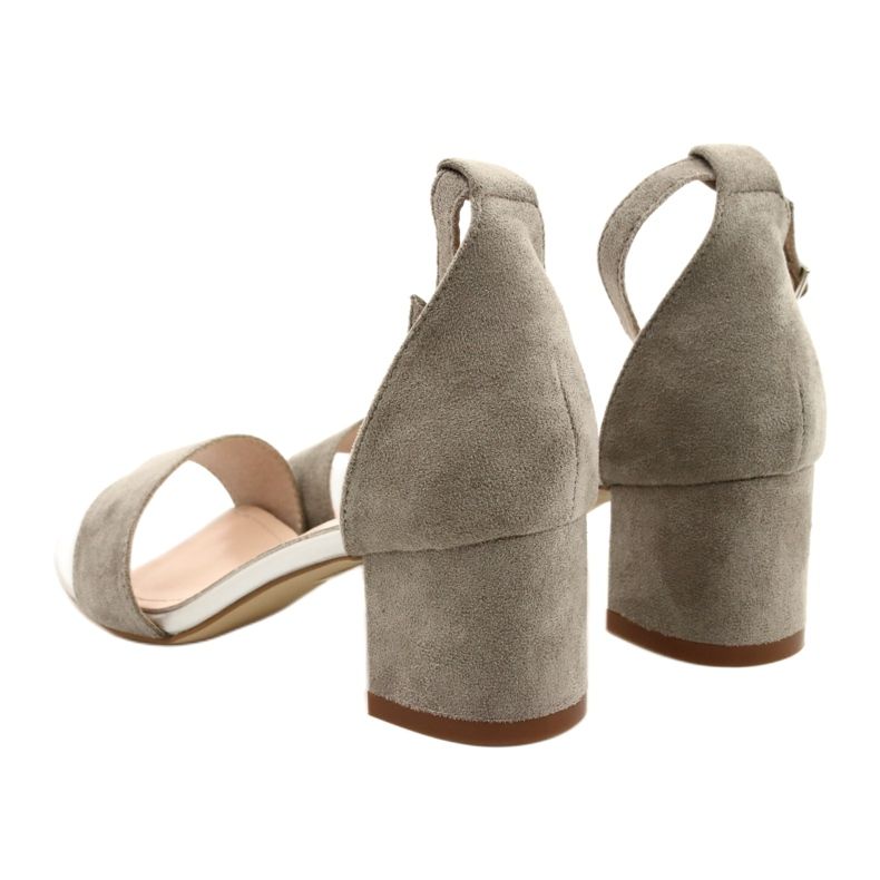 Sergio Leone Sandalen auf einer niedrigen Öko -Säule SK839 Silber silber- 5