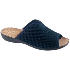 Hausschuhe Hausschuhe Mit Kork Adanex BIO 26008 Marineblau 1