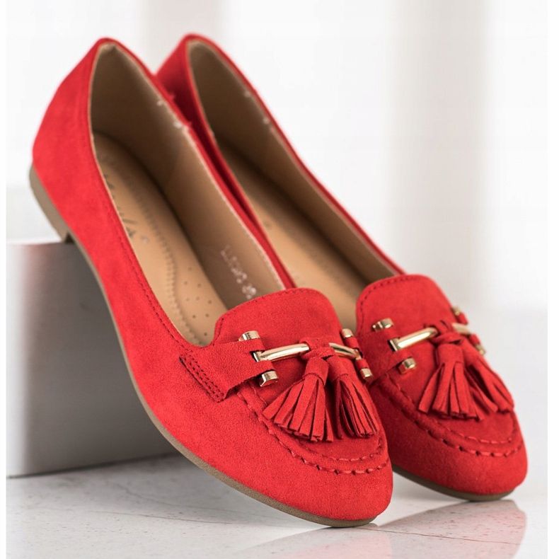Kayla Modische Loafer rot 2