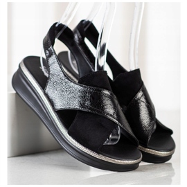 Sergio Leone Slip-On-Sandalen schwarz 1