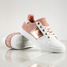 SHELOVET Modische Sneakers mit Schnürung weiß rosa mehrfarbig 1