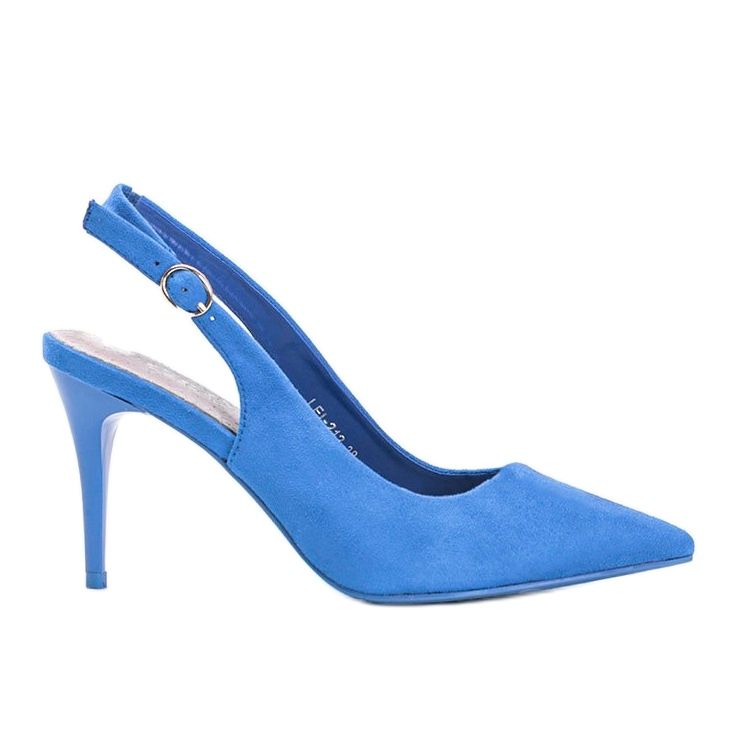 Blaue Pumps aus Öko-Wildleder am Gürtel von Donna 1