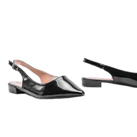 Flache Ballerinas aus schwarzem Lack Tia 1