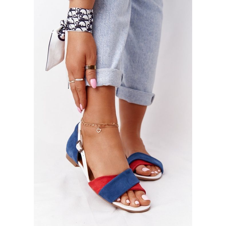 Ledersandalen Maciejka 04614-17 Marineblau-Rot 2