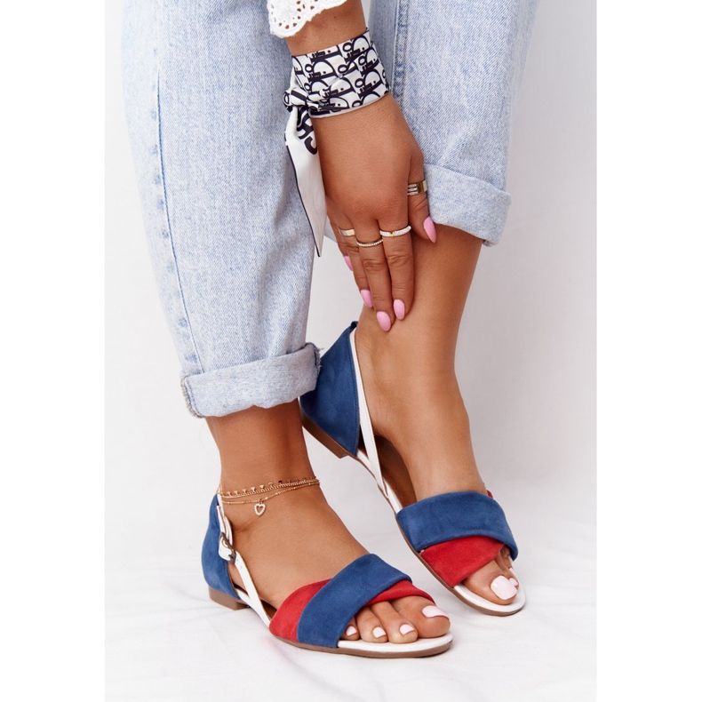 Ledersandalen Maciejka 04614-17 Marineblau-Rot 1