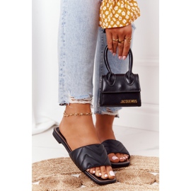 Lederpantoffeln mit Steppung S.Barski 331-42 Schwarz 1