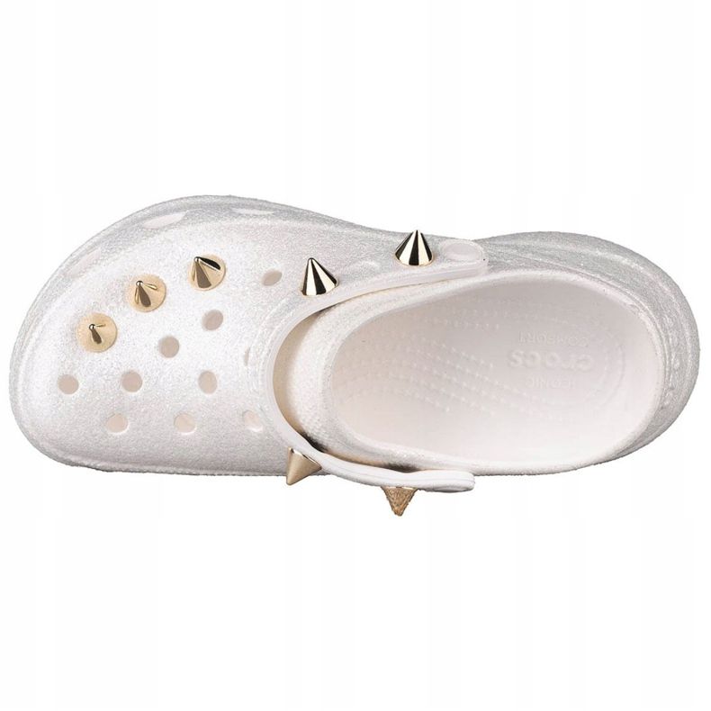 Crocs Classic Bae Glitter Stud Clog W 206783-100 weiß golden 2