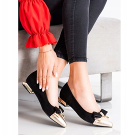 Goodin Pumps mit Schleife schwarz golden 1