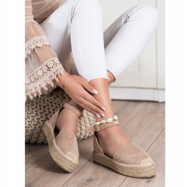 SHELOVET Espadrilles mit Schnalle beige 1