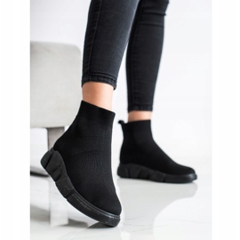 SHELOVET Schwarze Slip-On-Sneakers 1