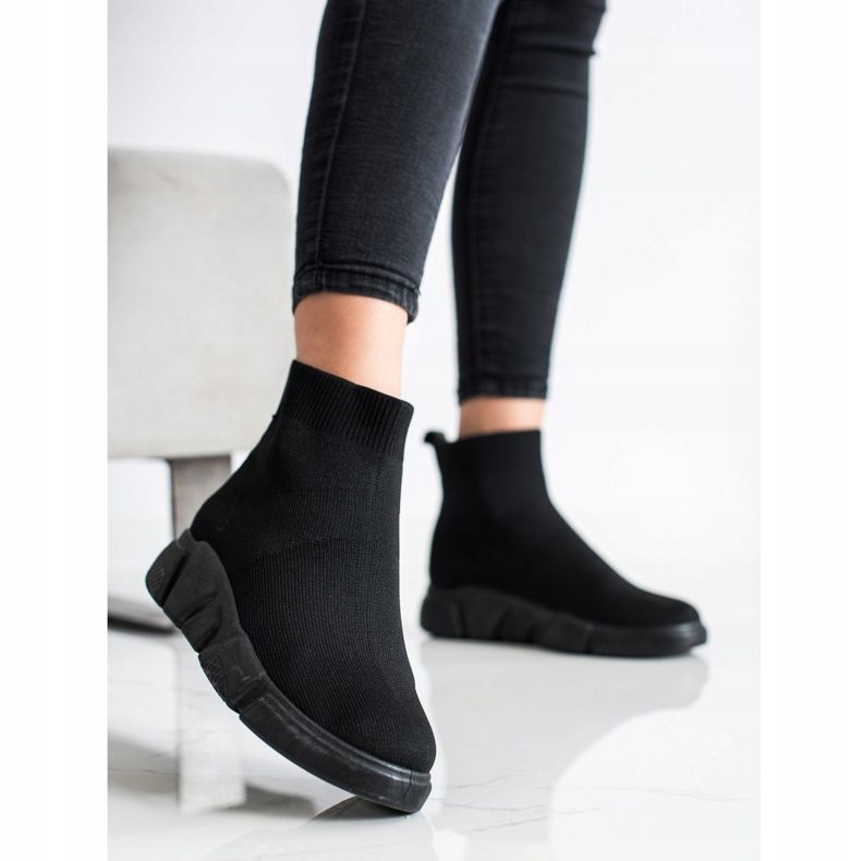 SHELOVET Schwarze Slip-On-Sneakers 1