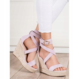 SHELOVET Espadrilles-Sandalen mit Schnalle violett 1