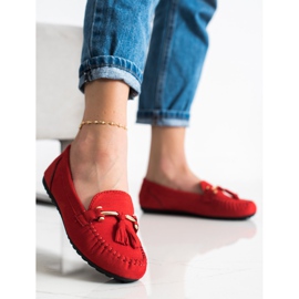 Queentina Modische Wildleder-Loafer rot 2