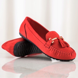 Queentina Modische Wildleder-Loafer rot 1