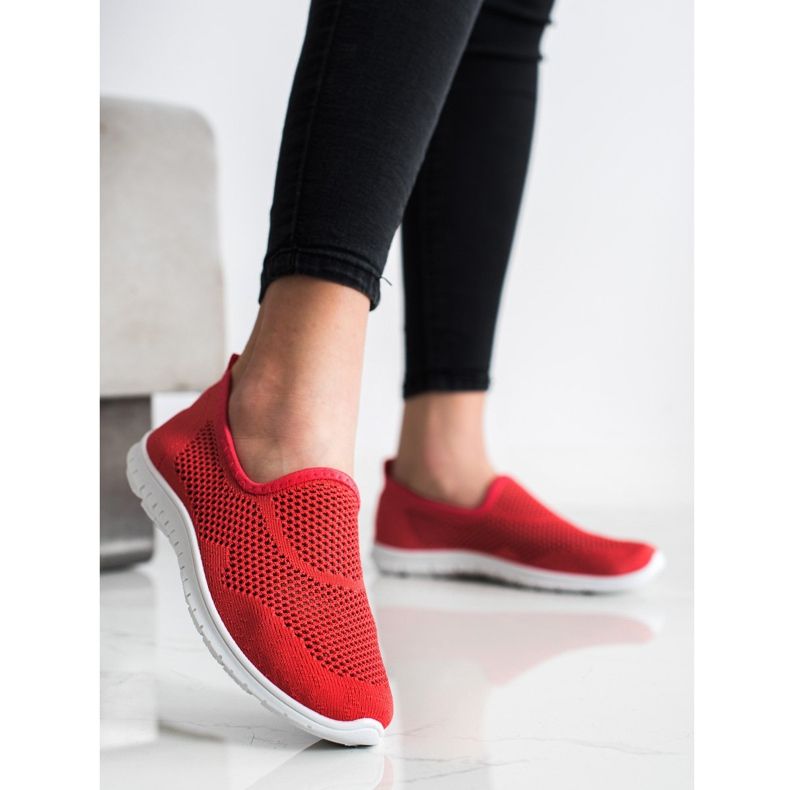 Bona Durchbrochene Slipons rot 2