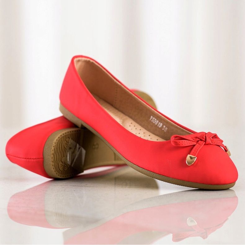 Diamantique Klassische rote Ballerinas 1