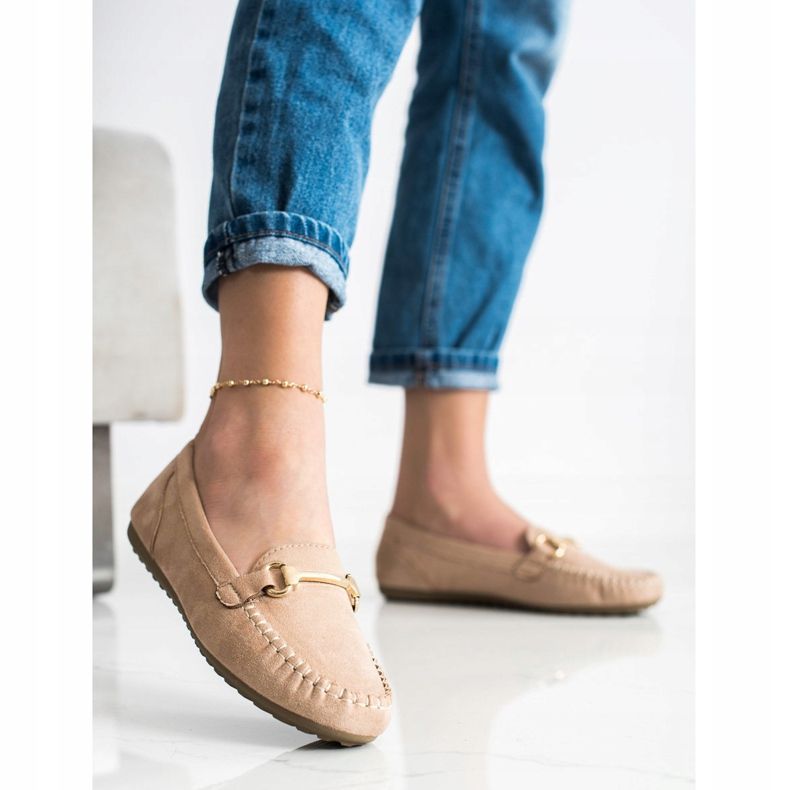 SHELOVET Wildleder-Loafer beige 2