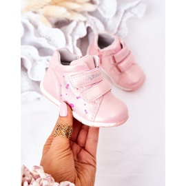 Apawwa Kinder Brogues mit Klettverschluss Rosa Milo 2