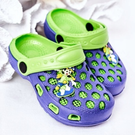Kinder Hausschuhe aus Schaumstoff Crocs Marineblau-Grün Jupiter 1