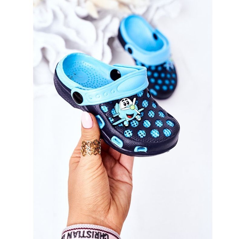 Kinder Hausschuhe aus Schaumstoff Crocs Marineblau Jupiter 2