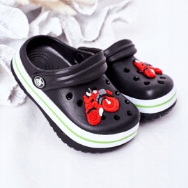 Kinder Hausschuhe aus Schaumstoff Kroks Schwarz Lazy Day mehrfarbig 2