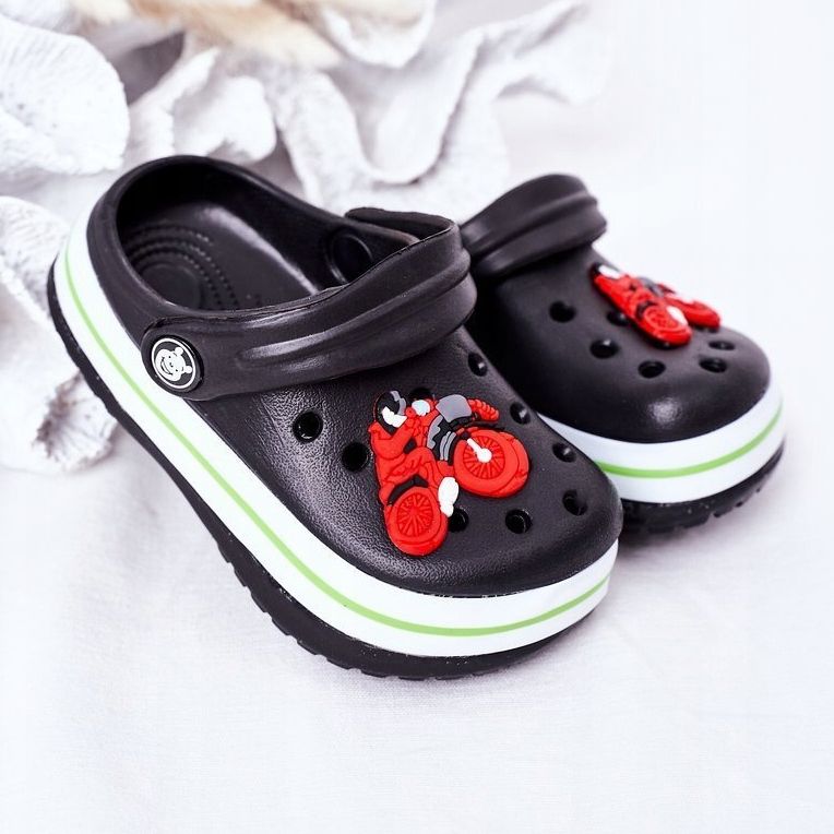 Kinder Hausschuhe aus Schaumstoff Kroks Schwarz Lazy Day mehrfarbig 2