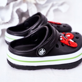 Kinder Hausschuhe aus Schaumstoff Kroks Schwarz Lazy Day mehrfarbig 1