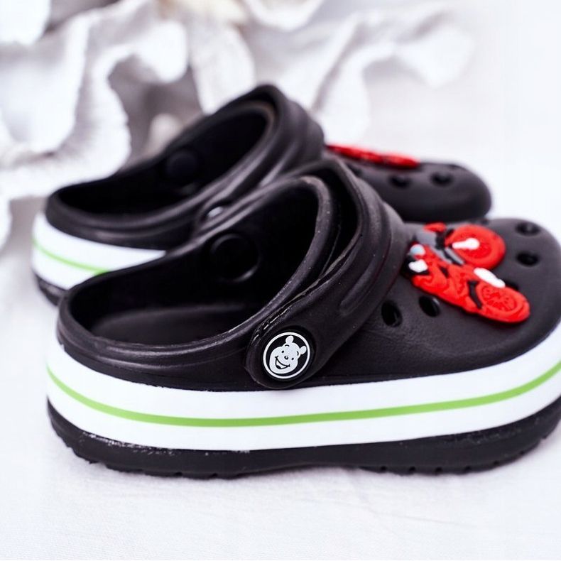 Kinder Hausschuhe aus Schaumstoff Kroks Schwarz Lazy Day mehrfarbig 1