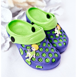 Kinder Hausschuhe aus Schaumstoff Crocs Marineblau-Grün Jupiter 2