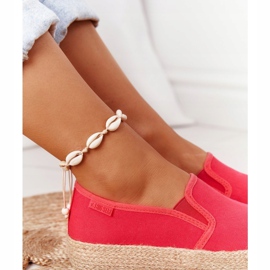 Espadrilles auf einer geflochtenen Plattform Big Star FF274149 Rot 1