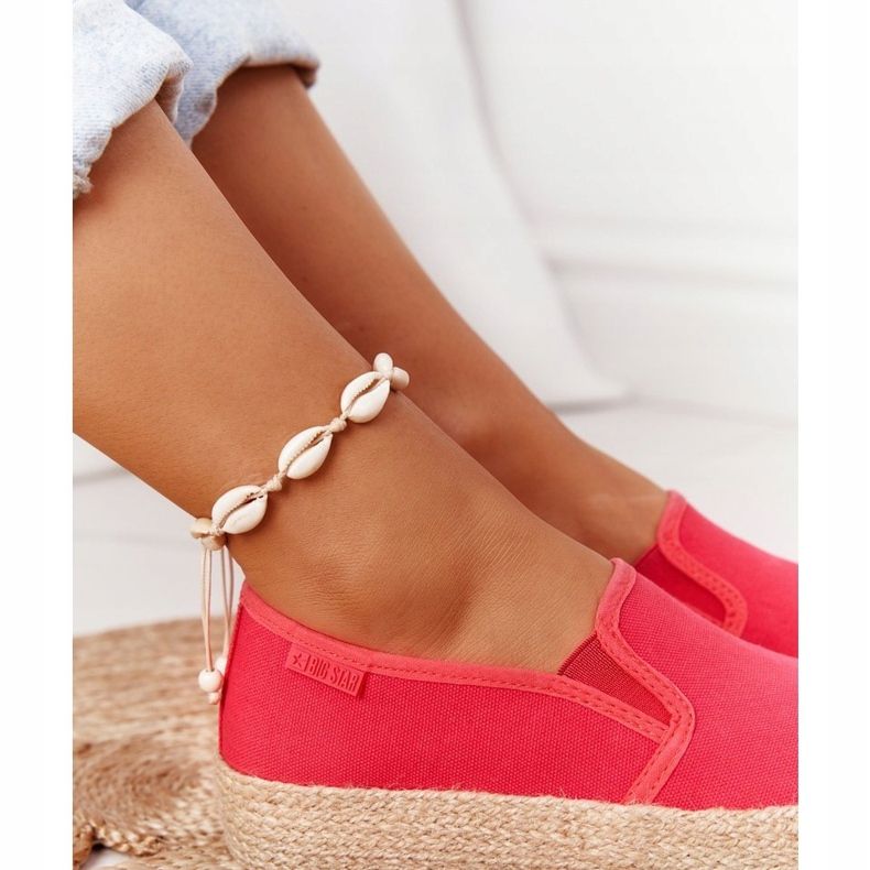 Espadrilles auf einer geflochtenen Plattform Big Star FF274149 Rot 1