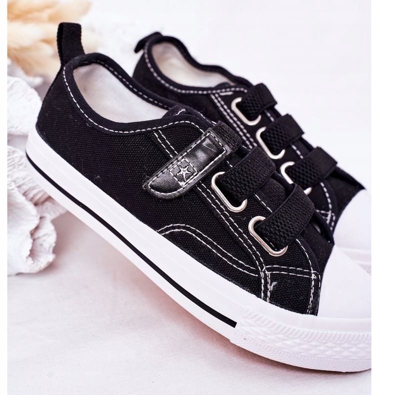 EVE Schwarze Avengers Kindersneaker mit Klettverschluss 1