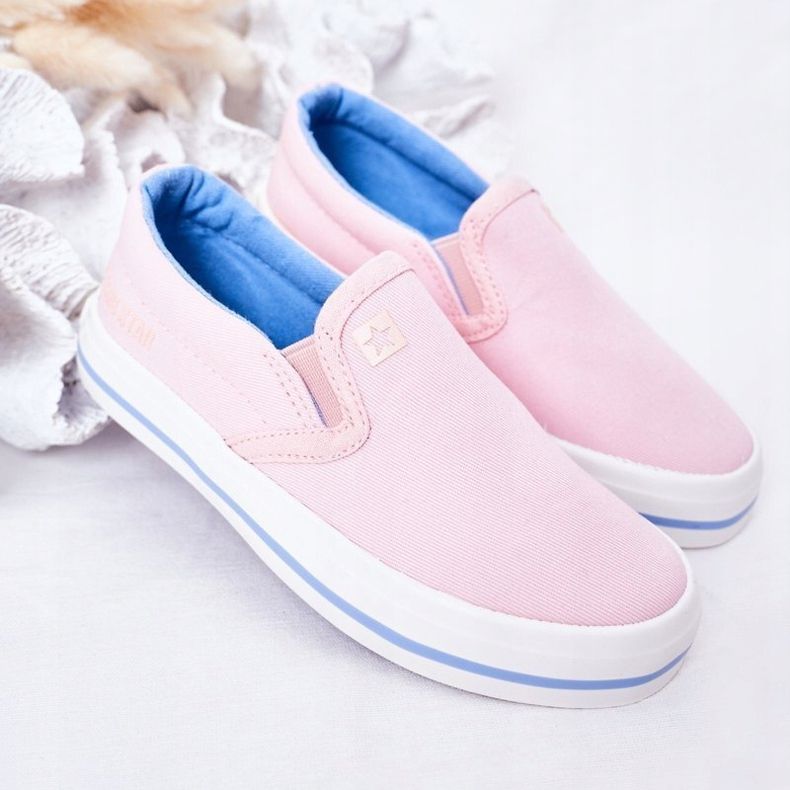Kinder Slip-On Big Star HH374009 Rosa Turnschuhe 2
