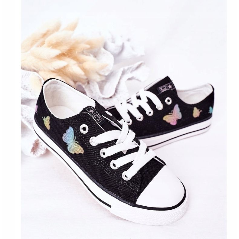 EVE Schwarze Fairytales Kindersneaker mit Schmetterlingen 1