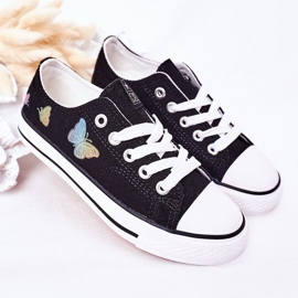 EVE Schwarze Fairytales Kindersneaker mit Schmetterlingen 2